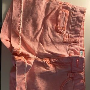 pink kids jean shorts